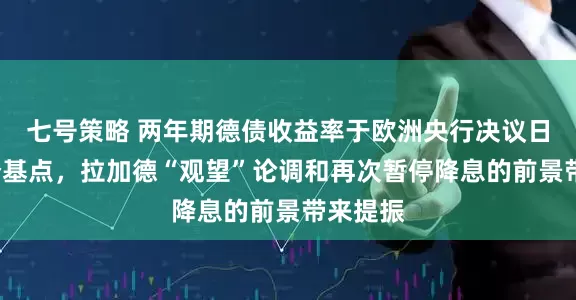 七号策略 两年期德债收益率于欧洲央行决议日涨约9个基点，拉加德“观望”论调和再次暂停降息的前景带来提振